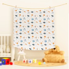 Hafy Baby Pamuk Uzay Desenli Müslin Örtü 100 x 110