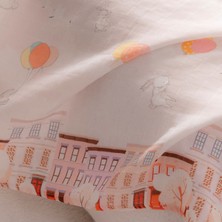 Hafy Baby Pamuk  Şehir Temalı Pano Desenli Müslin Örtü 100 x 110