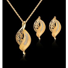 Duha DTM Takı Seti Inci Rhinestones Kolye & Sallantılı Küpe