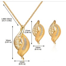 Duha DTM Takı Seti Inci Rhinestones Kolye & Sallantılı Küpe