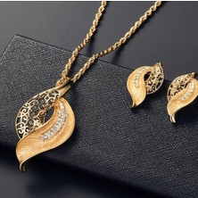 Duha DTM Takı Seti Inci Rhinestones Kolye & Sallantılı Küpe
