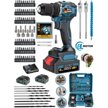 Waltmann Alman WXR-2800 Darbeli Kömürsüz Motor Samsung Pilli 2 Akülü Vidalama Matkap + 84 Parça Aksesuar Set