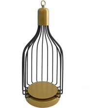 Siyah Altın Metal Kafes/mumluk 40CM
