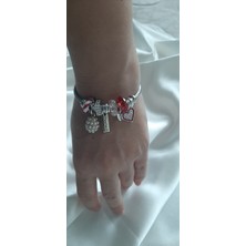 Pandora Çelik Kırmızı Kalpli Bileklik
