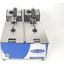 İdeal Çelik Elektrikli Fritöz - 3+3 Litre