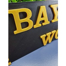 Bay Wc Yönlendirme Levhası 20X7 cm Siyah Üzeri Gold