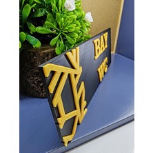 Bay Wc Yönlendirme Levhası 20X7 cm Siyah Üzeri Gold