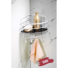 Haus Yapışkanlı Ömür Boyu Paslanmaz Kristal Ayarlanabilir Raf Banyo Düzenleyici Şampuanlık Lk-01 Bsbk
