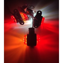 Reycar 2 Adet 12 Ledli Mini Takoz Lamba 12-24 Volt Sarı Kırmızı