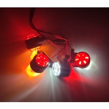 Reycar 2 Adet 12 Ledli Mini Takoz Lamba 12-24 Volt Sarı Kırmızı