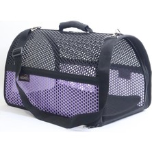Migno Flybag Voyager Fileli Model Kedi Köpek Taşıma Çantaları - Siyah - Mor