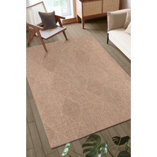 Kreasyon Halı Doku DH002 Kahverengi Hav Toz Vermez Salon Mutfak Koridor Oturma Odası Yolluk Dokuma Kilim