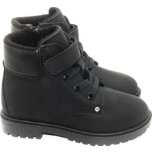 KU&PA SHOES TIMBER DERİ GÖRÜNLÜ SICAK ASTARLI ÇOCUK BOT SİYAH - 3005