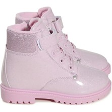 KU&PA SHOES TIMBER RUGAN GÖRÜNÜMLÜ SICAK ASTARLI ÇOCUK BOT SİMLİ PEMBE - 3010