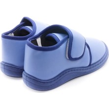 KU&PA SHOES PAS DERİ GÖRÜNÜMLÜ SICAK ASTARLI PANDUF MAVİ - 2004