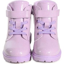 KU&PA SHOES TIMBER RUGAN GÖRÜNÜMLÜ SICAK ASTARLI ÇOCUK BOT SİMLİ LİLA - 3011