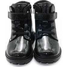 KU&PA SHOES TIMBER RUGAN GÖRÜNÜMLÜ SICAK ASTARLI ÇOCUK BOT SİMLİ SİYAH - 3007