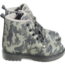 KU&PA SHOES SOLDER DERİ GÖRÜNÜMLÜ SICAK ASTARLI ÇOCUK BOT ASKERİ KAMUFLAJ - 3012