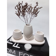 Emily Samy Iskandinav Vazolu Tabaklı Tealight Mumluk Set