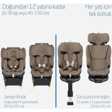 Maxi-Cosi Emerald 360 Pro I-Size Dünyanın Ilk Kızaklı, Araç Dışına Çıkabilen Isofix'li 360 Dönebilir Yatabilir 0-36 kg Bebek Oto Koltuğu Authentic Truffle