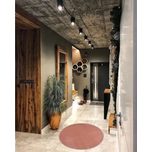 Global Goods Yuvarlak Saçaksız  Pelüş Kaymaz Taban Halı Yatak Odası Salon Odası Mutfak Ofis Banyo Paspas Rbt