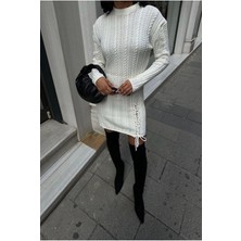 ribana Saç Örgülü Triko Tunik Elbise & Kazak