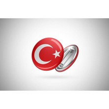 Major Selection 20 Adet Türk Bayrağı Rozet, Türkiye Rozeti, Öğrenci Rozeti 44 mm
