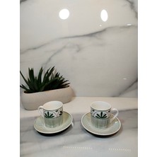 kr Sara New Bone 2 Kişilik Kahve Fincan Takımı 90 ml Yeşil