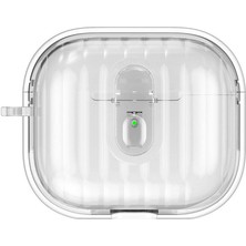 Airpods 4 Kılıf Kenarları Renkli Şeffaf Dilimli Silikon Uyumlu Zore Airbag 40 Kılıf-Şeffaf