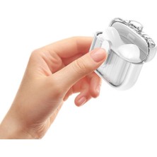 Airpods 4 Kılıf Kenarları Renkli Şeffaf Dilimli Silikon Uyumlu Zore Airbag 40 Kılıf-Şeffaf