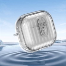 Airpods 4 Kılıf Kenarları Renkli Şeffaf Dilimli Silikon Uyumlu Zore Airbag 40 Kılıf-Şeffaf