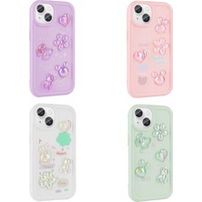 Apple iPhone 14 Plus Kılıf Kabartma Figürlü Parlak Zore Toys Silikon Kapak-Pembe