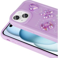Apple iPhone 14 Plus Kılıf Kabartma Figürlü Parlak Zore Toys Silikon Kapak-Pembe