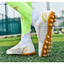 Mars Store1 Çocuk Futbol Ayakkabıları, Yüksek Yardım Erkek Kız Spor Futbol, Beyaz (Yurt Dışından)
