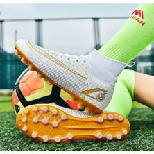 Mars Store1 Çocuk Futbol Ayakkabıları, Yüksek Yardım Erkek Kız Spor Futbol, Beyaz (Yurt Dışından)