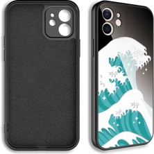 Atlas iPhone 12 Kılıf Kamera Korumalı Desenli Sert Silikon Epoksi Kapak-No11