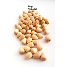 60 gr (165 Adet) Ahşap Boncuk 12 mm Boy x 10 mm En Doğal Ahşap Makrome El Işi Çanta