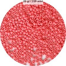 Pembe Renk 4 mm Yaklaşık 220 Adet/20 Gram Cam Boncuk Oya Yazma Bileklik ve Kolye