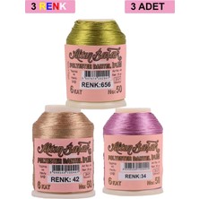 3 Adet Altınbaşak Oya ve Dantel Ipi 20 gr - Royaleks - No: 042 - 034 - 656