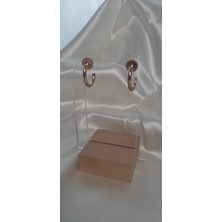 Shesra Vip Gold Zirkon Taşlı Yarım Halka Küpe