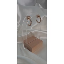 Shesra Vip Gold Zirkon Taşlı Yarım Halka Küpe