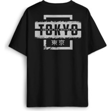 Japonca Tokyo Şehri Japonya Japan City Yazı Sırt Ön Baskılı Oversize Tişört Unisex T-Shirt