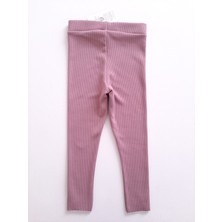 Timi Kids Kız Çocuk Fitilli Kumaş Nakışlı Basic Tayt Pantolon