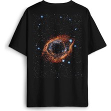 Uzay Boşluğu Evren Galaksi Cosmos Sırt Ön Baskılı Oversize Tişört Unisex T-Shirt