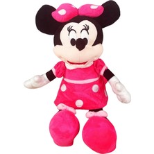 Layfhex Pembe Elbiseli Peluş Mini Minnie Mouse Fare Büyük Boy Uyku Arkadaşı 40 cm