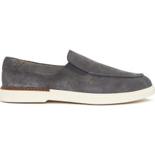 Derimod Erkek Gri Süet Deri Casual Loafer 25SFD612210