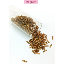 Uzun Boru Kesme Boncuk Çap 2mm Uzunluk 10 mm - 60 Gram - Gold - BNC287
