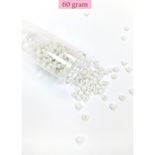 Dökme Cam Kum Boncuk Büyük Boy (6/0) 4 mm - 60 Gram - Beyaz - BNC111