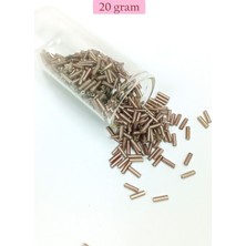 Uzun Boru Kesme Boncuk Çap 2mm Uzunluk 10 mm - 20 Gram - Koyu Bej - BNC225