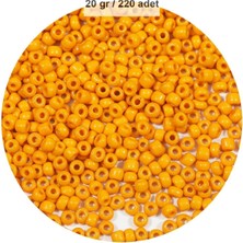 Turuncu Renk 4 mm Yaklaşık 220 Adet/20 Gram Cam Boncuk Oya Yazma Bileklik ve Kolye